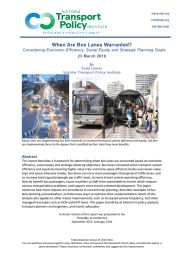 When Are Bus Lanes Warranted? 23 March 2016