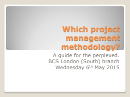 Which project management methodology? A guide for the perplexed.