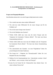 Bestimmung der  Fragen zum Eingangskolloquium: Lösungswärme von Elektrolyten