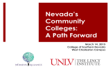 Nevada’s Community Colleges: A Path Forward