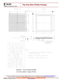www.BDTIC.com/XILINX Flip-Chip BGA (FF665) Package 665 BALL - FLIP-CHIP BGA (FF665)