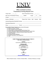 Office of Student Conduct Presentation/Training Request Form