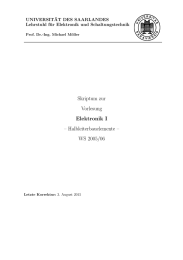 Skriptum zur Vorlesung Elektronik I – Halbleiterbauelemente –