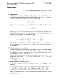 ¨ Ubungsblatt 7 Experimentalphysik IVa (Festk¨orperphysik I) WS 2012/13