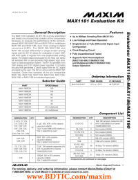 Evaluates: MAX1180–MAX1186/MAX1190 MAX1181 Evaluation Kit General Description Features