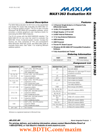 Evaluates: MAX1361/MAX1363 MAX1363 Evaluation Kit General Description Features