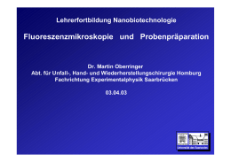 Fluoreszenzmikroskopie   und   Probenpräparation Lehrerfortbildung Nanobiotechnologie