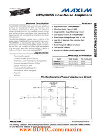 MAX2657/MAX2658 GPS/GNSS Low-Noise Amplifiers General Description Features