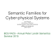 Semantic Families for Cyber-physical Systems BCS FACS - Annual Peter Landin Semantics