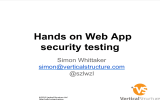 Hands on Web App security testing Simon Whittaker