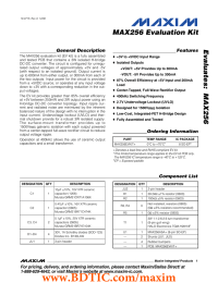 Evaluates:  MAX256 MAX256 Evaluation Kit General Description Features