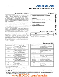 Evaluates:  MAX3100 MAX3100 Evaluation Kit General Description Features