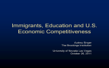 Immigrants, Education and U.S. Economic Competitiveness Audrey Singer The Brookings Institution