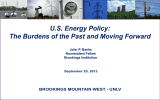 U.S. Energy Policy: The Burdens of the Past and Moving Forward