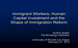 Immigrant Workers, Human Capital Investment and the Shape of Immigration Reform Audrey Singer