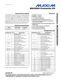 Evaluates: MAX8563/MAX8564 MAX8564 Evaluation Kit General Description Features