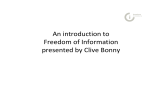 An introduction to  Freedom of Information presented by Clive Bonny  