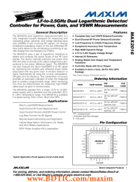 MAX2016 LF-to-2.5GHz Dual Logarithmic Detector/ Controller for Power, Gain, and VSWR Measurements