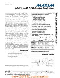 MAX4000/MAX4001/MAX4002 2.5GHz 45dB RF-Detecting Controllers General Description Features