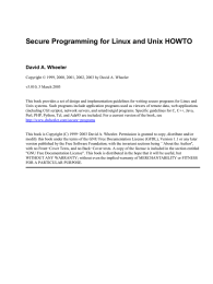 Secure Programming for Linux and Unix HOWTO David A. Wheeler