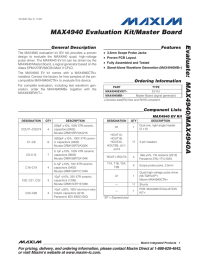 MAX4940 Evaluation Kit/Master Board Evaluate: General Description Features