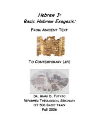 Hebrew 3: Basic Hebrew Exegesis: F A
