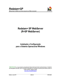 Redatam+SP Redatam+ SP WebServer (R+SP WebServer) Instalação e Configuração