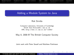 Adding a Module System to Java Rok Strniˇsa