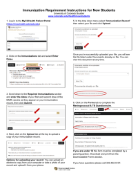 Immunization Requirement Instructions for New Students