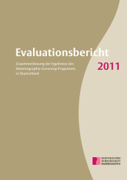 Evaluationsbericht 2011 Zusammenfassung der Ergebnisse des Mammographie-Screening-Programms