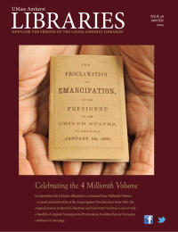 LIBRARIES Celebrating the 4 Millionth Volume UMass Amherst