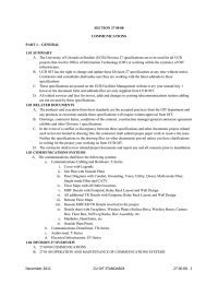 SECTION 27 00 00 COMMUNICATIONS PART 1 – GENERAL 1.01 SUMMARY