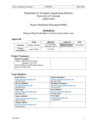 Department of Aerospace Engineering Sciences University of Colorado ASEN 4018