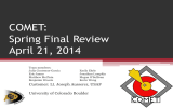 COMET: Spring Final Review April 21, 2014