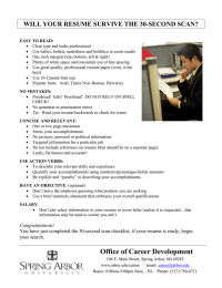 WILL YOUR RESUME SURVIVE THE 30-SECOND SCAN?