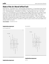 State of the Art Novel InFlowTech 1-Gearturbine RotaryTurbo, 2-Imploturbocompressor One CompressionStep