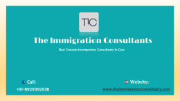 Canada Immigration Consultants In Goa - TIC